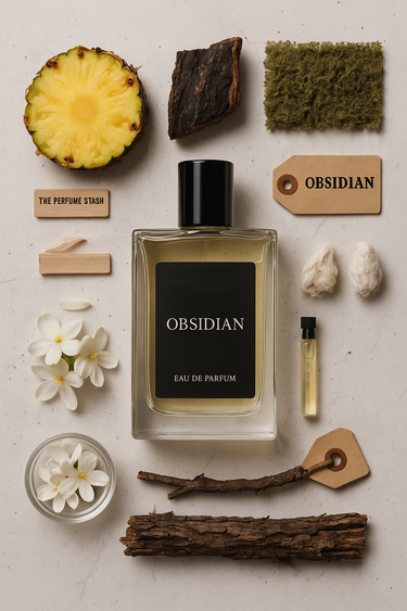 Obsidian luxury men's perfume by The Perfume Stash London with citrus, woody and amber fragrance notes